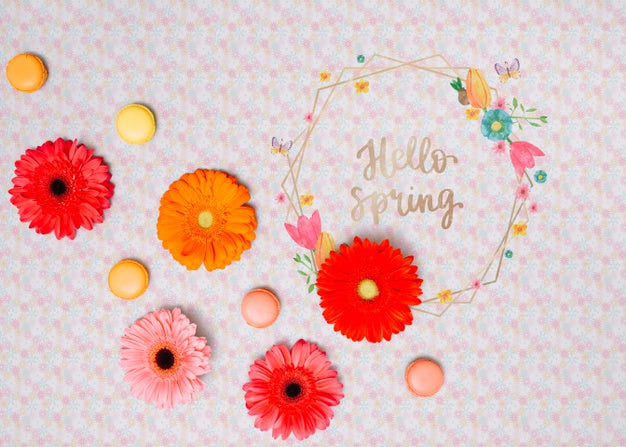 Free Floral Frame Mockup For Spring Psd