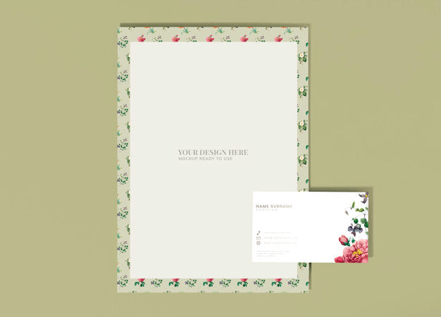 Free Floral Letter Mockup Psd