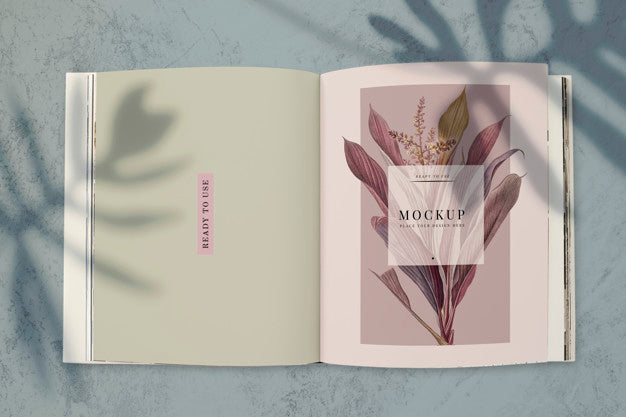 Free Floral Magazine Mockup With Blank Space Psd