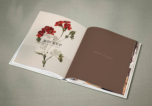 Free Floral Magazine Mockup With Blank Space Psd