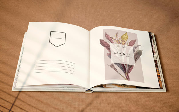 Free Floral Magazine Mockup With Blank Space Psd