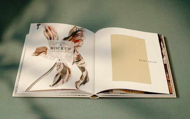 Free Floral Magazine Mockup With Blank Space Psd