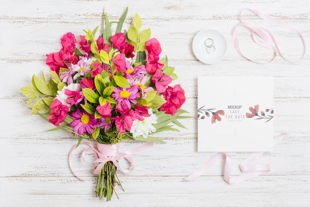 Free Floral Wedding Concept Mock-Up Psd