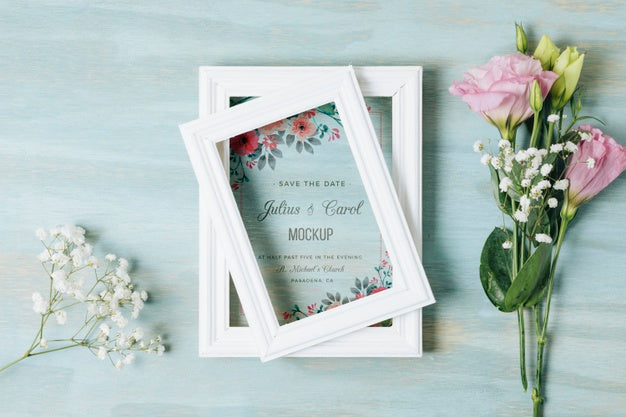 Free Floral Wedding Concept Mock-Up Psd