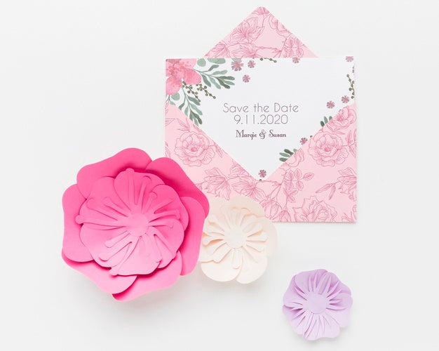 Free Floral Wedding Concept Mock-Up Psd