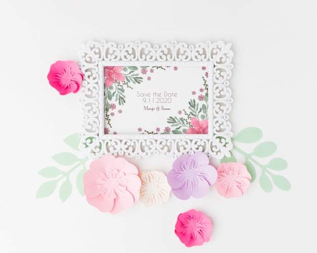 Free Floral Wedding Concept Mock-Up Psd