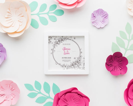 Free Floral Wedding Concept Mock-Up Psd