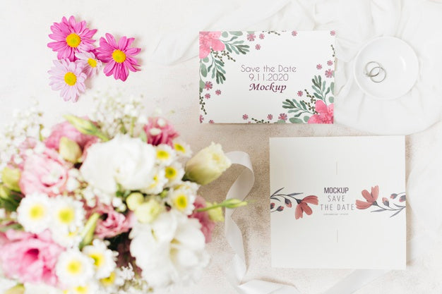 Free Floral Wedding Concept Mock-Up Psd