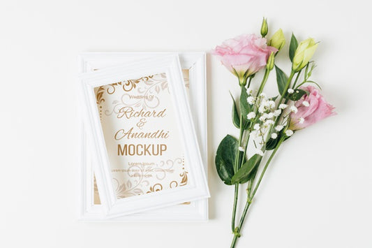 Free Floral Wedding Concept Mock-Up Psd