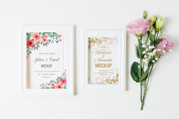 Free Floral Wedding Concept Mock-Up Psd