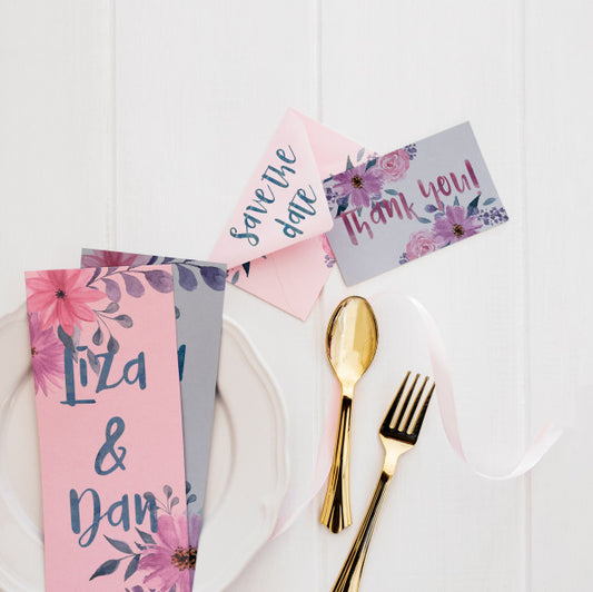 Free Floral Wedding Invitation Mockup Watercolor Psd