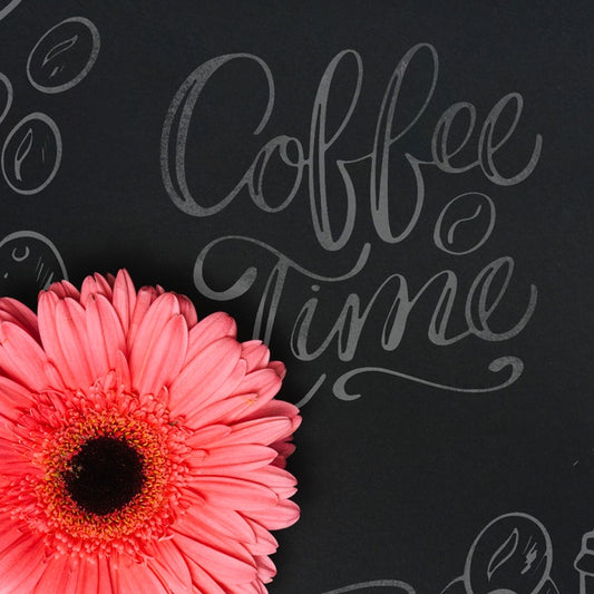 Free Flower On Blackboard Psd