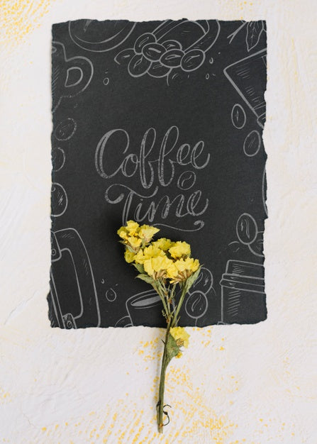 Free Flower On Blackboard Psd