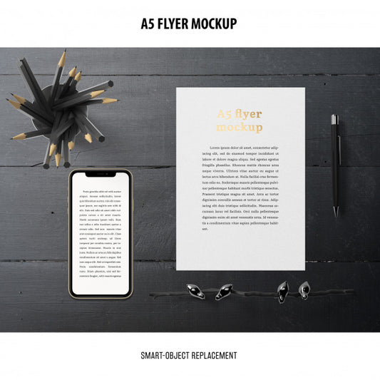 Free Flyer Mockup In A Desktop Psd