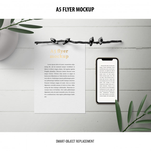 Free Flyer Mockup In A Desktop Psd