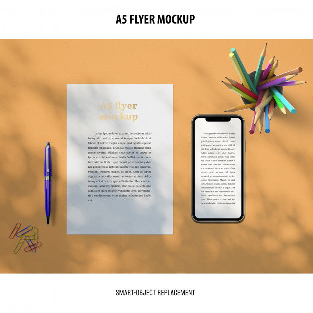 Free Flyer Mockup In A Desktop Psd