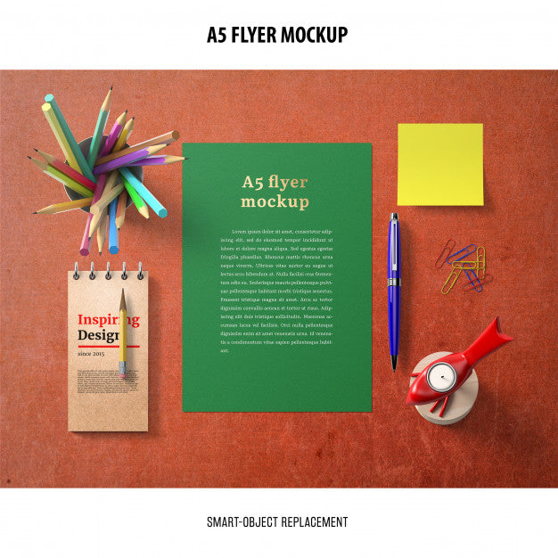 Free Flyer Mockup In A Desktop Psd