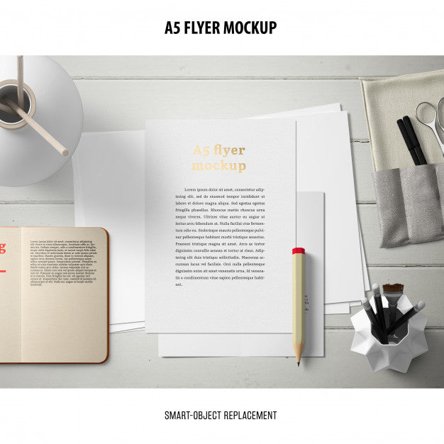 Free Flyer Mockup In A Desktop Psd