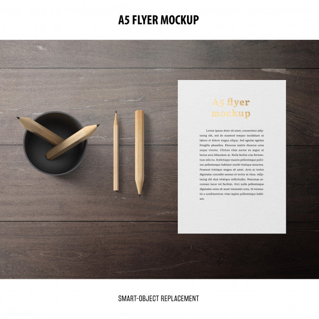 Free Flyer Mockup In A Desktop Psd