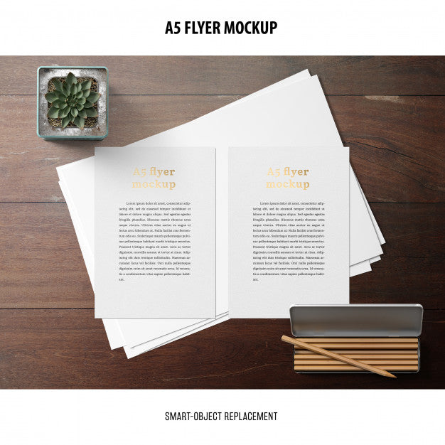 Free Flyer Mockup In A Desktop Psd