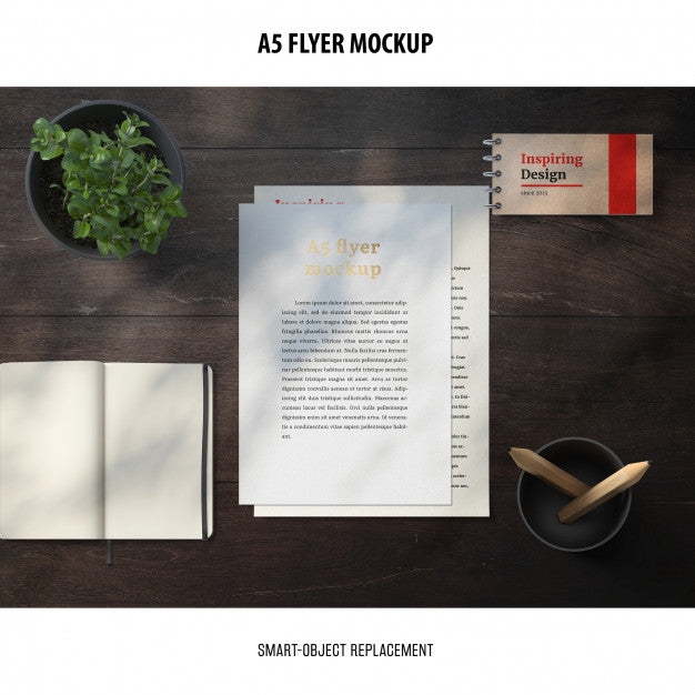 Free Flyer Mockup In A Desktop Psd