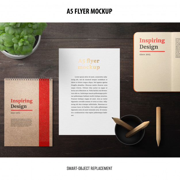 Free Flyer Mockup In A Desktop Psd