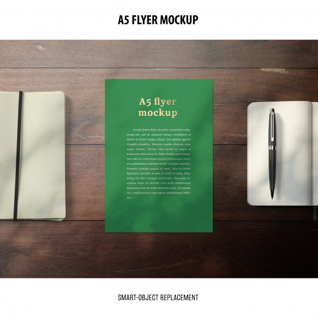 Free Flyer Mockup In A Desktop Psd