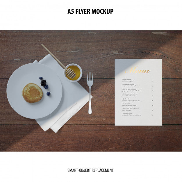 Free Flyer Mockup In A Desktop Psd