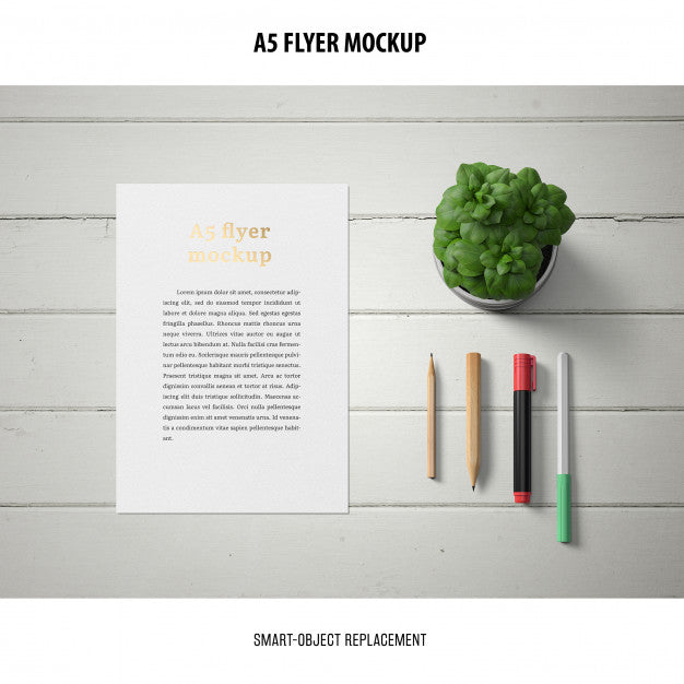 Free Flyer Mockup In A Desktop Psd