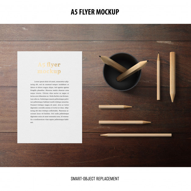 Free Flyer Mockup In A Desktop Psd