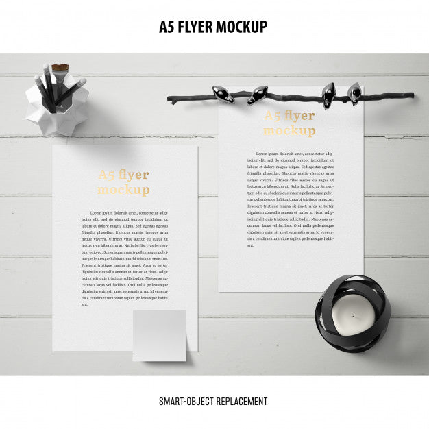 Free Flyer Mockup In A Desktop Psd