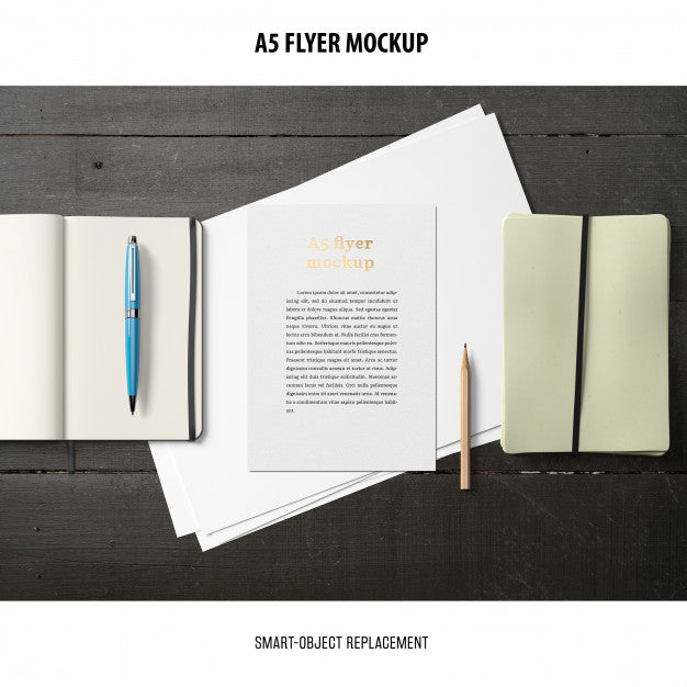 Free Flyer Mockup In A Desktop Psd