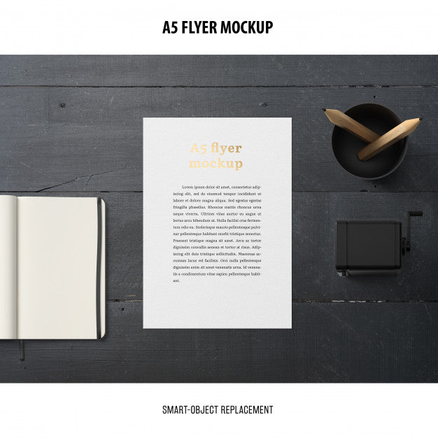 Free Flyer Mockup In A Desktop Psd