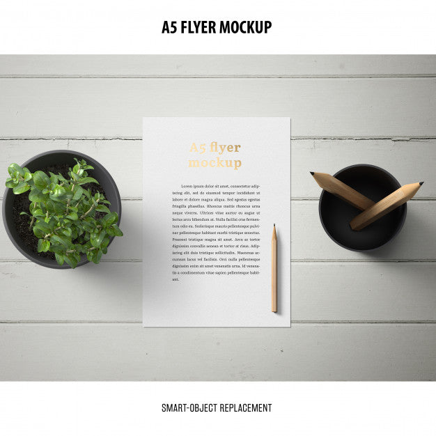 Free Flyer Mockup In A Desktop Psd