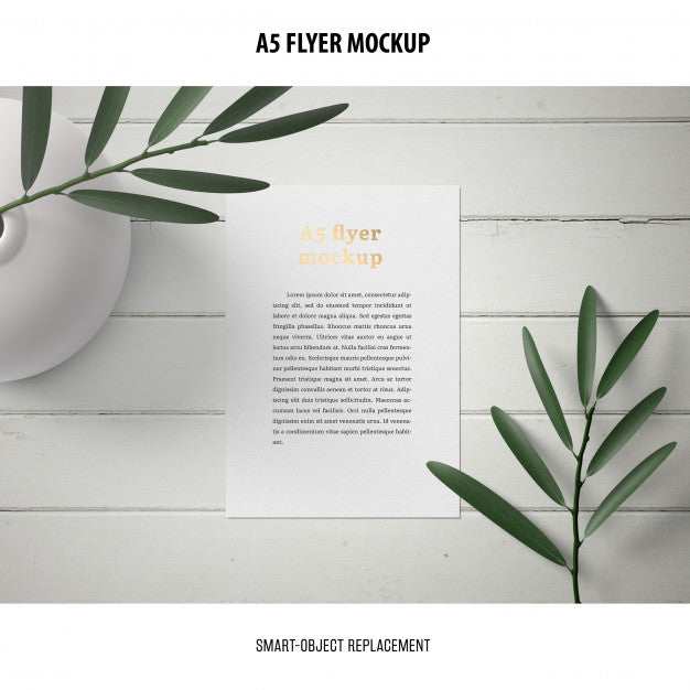 Free Flyer Mockup In A Desktop Psd