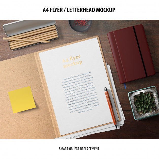 Free Flyer Or Letterhead Mockup Psd