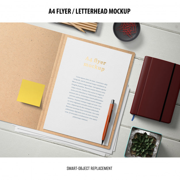 Free Flyer Or Letterhead Mockup Psd