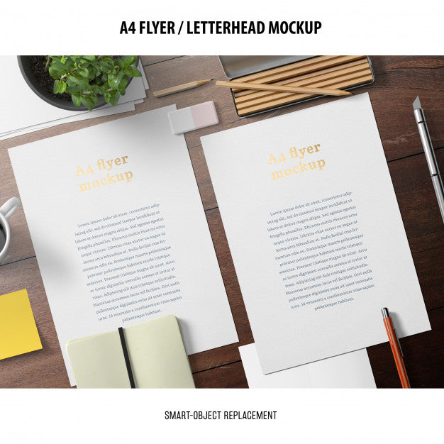 Free Flyer Or Letterhead Mockup Psd