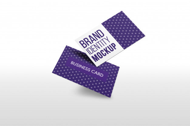 Free Flying Business Card Mock Up Presentation Psd