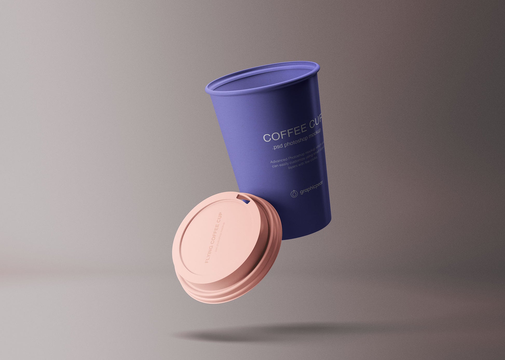 Free Flying Coffee Cup Mockup