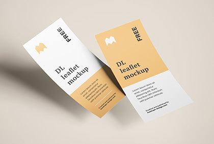 Free Flying Dl Leaflets Mockup