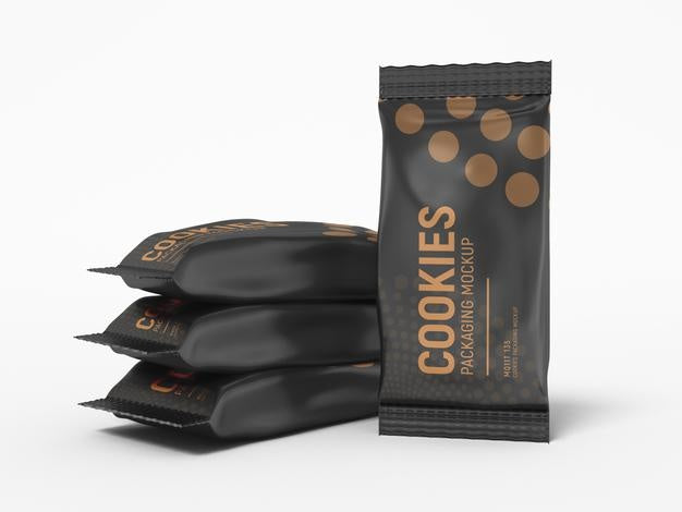 Free Foil Cookie Packaging Mockup Psd