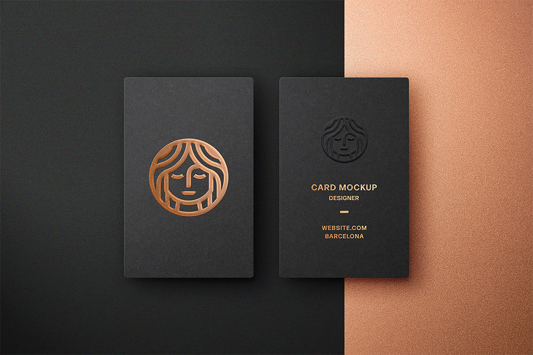 Free Foil Embossing Business Card Mockup