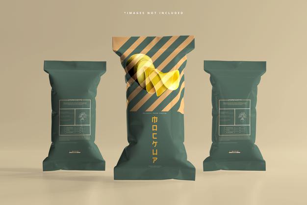 Free Foil Food Pack Mockup Psd