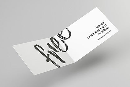 Free Folded Business Card Mockup