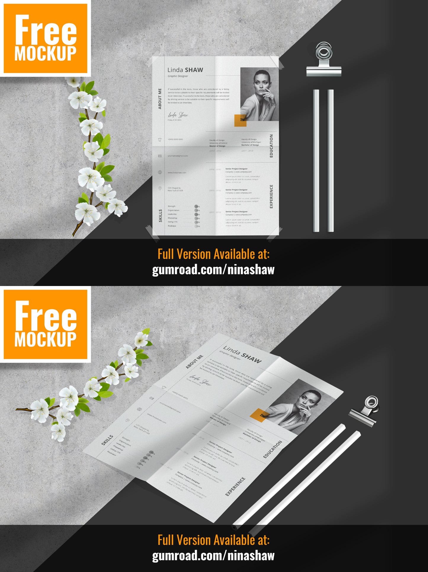 Free Folded Paper Mockup Psd Template