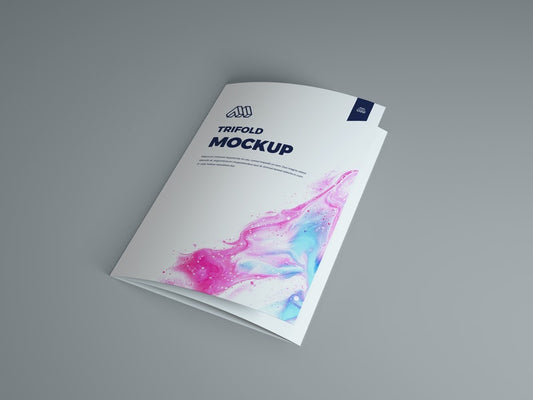 Free Folded Trifold Brochure Mockup
