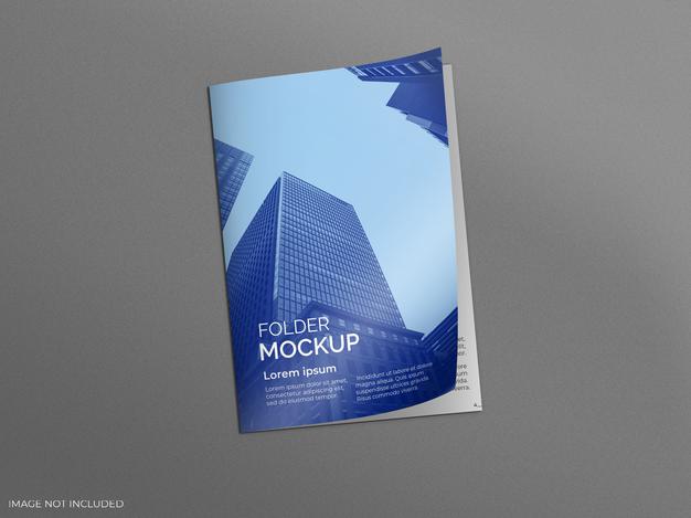 Free Folder In Grey Surface Mockup Psd