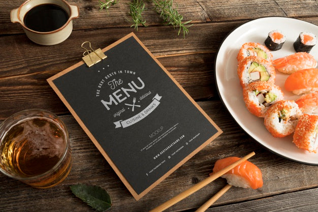 Free Food Menu Concept Mock-Up Psd