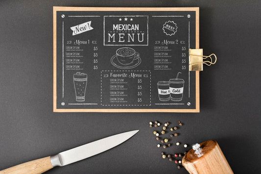 Free Food Menu Concept Mock-Up Psd